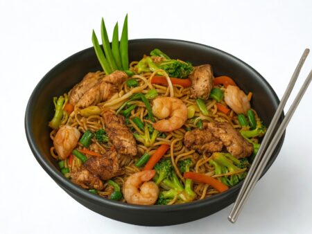 Chop Suey con Pollo y Camarón (seco-en salsa)